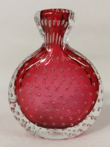 Botella de perfume vintage de burbujas controladas de vidrio artístico de Murano soplada a mano RÁPIDO ROJO - Imagen 1 de 6