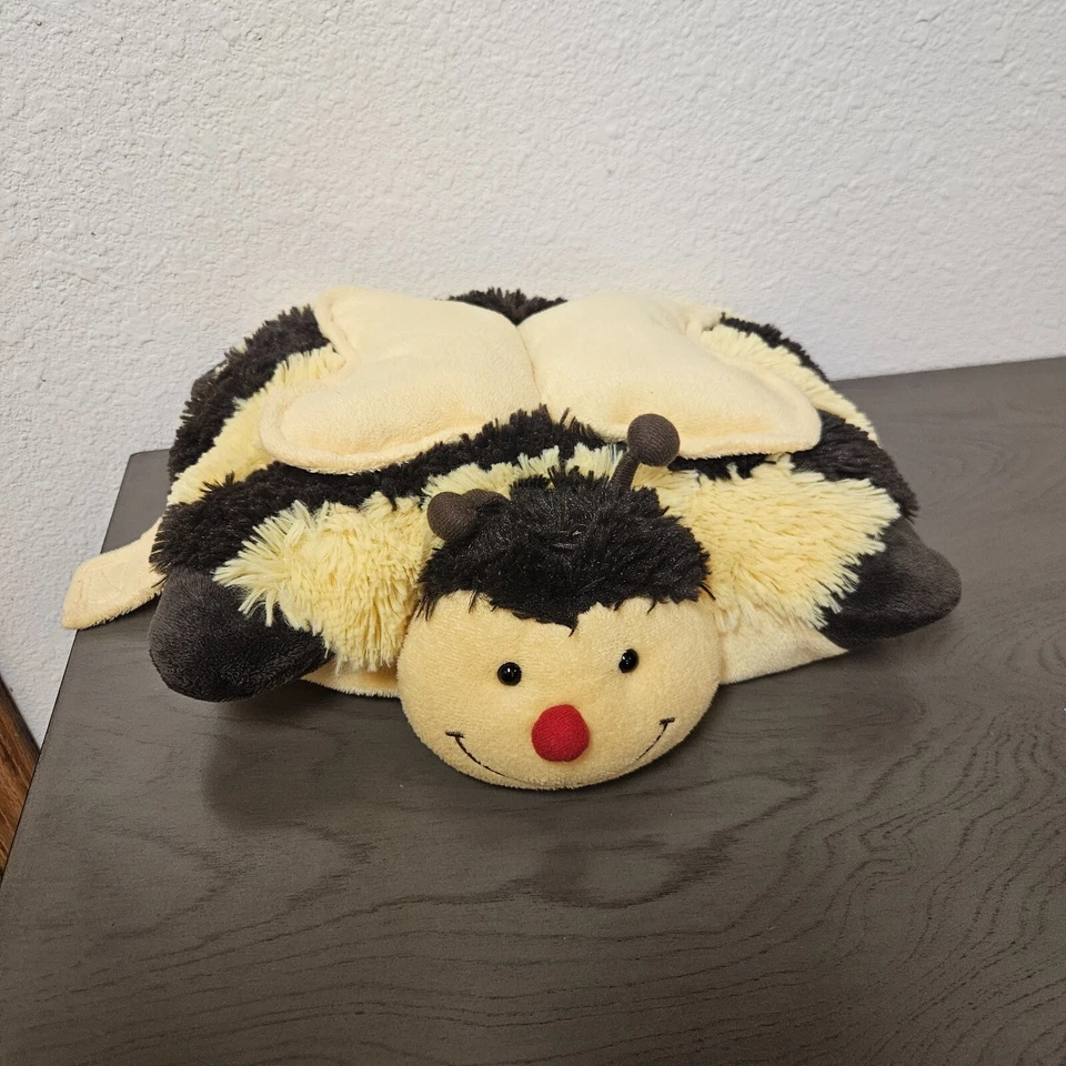 Pee Wee Pillow Pet Bumble Bee Black & Yellow Super Soft Plush Stuffed Animal - Image 1 of 4