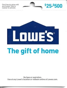 Lowes Gift Card - Picture 1 of 1