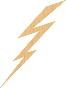 Lightning Bolt Laser Cut Out Wood Shape Craft Supply - Woodcraft Cutout - Picture 1 of 1