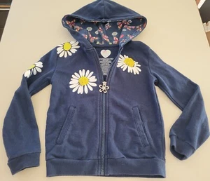 365 KIDS Girls size 6 Navy Blue Daisy Butterfly Hoodie Jacket SWEET - Picture 1 of 2