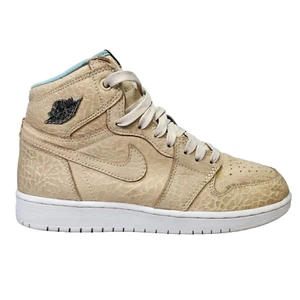 Air Jordan 1 Retro High OG GG Pearl Girls 7Y Sand Dune Elephant Print 743957 207 - Picture 1 of 9