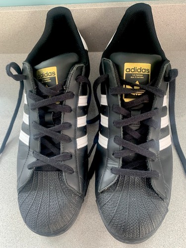 Scarpe da ginnastica uomo nere Superstar Adidas taglia 13 5 UK