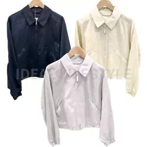 Blusa corta con cremallera UNIQLO U S-XXL negra/natural/beige para mujer 476939 nueva con etiquetas - Imagen 1 de 13
