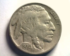 1930 BUFFALO NICKEL FINE / VERY FINE F/VF NICE ORIGINAL COIN BOBS COINS 99c SHIP - Picture 1 of 2