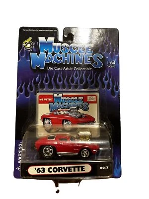 Corvette 1963 Muscle Machines 1:64 rojo Foto 1 de 3