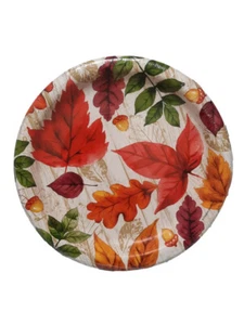 Lush Leaves Fall Autumn 8 Ct 9" Dinner Plates Thanksgiving - Picture 1 of 2
