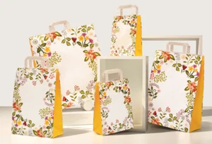 350 Papiertaschen Tüten Tragetaschen Motiv: SOMMER 27 + 12 x 37 cm, 90g #10042 - Bild 1 von 2