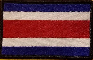 COSTA RICA Flag Military Patch With VELCRO Brand Fastener Black Border - Picture 1 of 1