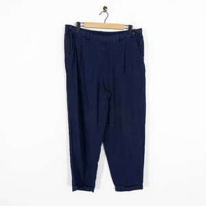 Pantalón de Lino Seasalt Trengwainton Talla 16 Azul Marino Azul Marítimo Botón Lateral - Imagen 1 de 13