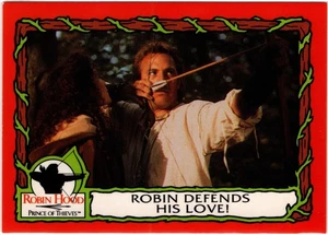 Tarjeta coleccionable 1991 Topps Robin Hood: Prince of Thieves #33 Robin defiende su amor - Imagen 1 de 2