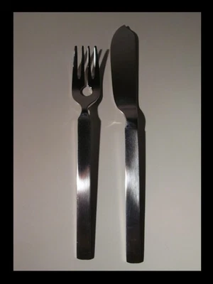 ALESSI : Dry Fish Fork ~ Gabel 4180/17 + Knife ~ Messer 4180/18 ~ A. Castiglioni - Bild 1 von 3