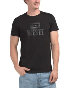 Diesel - Herren Slim Fit Rundhals T-Shirt - T-Diego Ton in Ton Schwarz Größe L - Bild 1 von 2