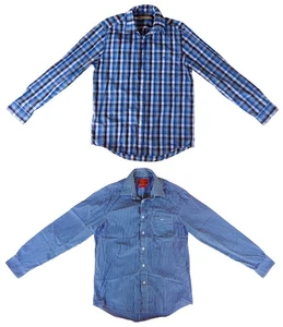 RM Williams Australia Men's Blue 100% Cotton Long-Sleeve Dress Shirt x 2 Medium - Foto 1 di 22