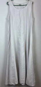 J Jill 100% hellgrau Leinen Gr. XL Slvs Maxi Etuikleid Lagenlook Capsule - Bild 1 von 10