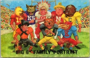 Vintage 1969 BIG 8 CONFERENCE College Football Postcard "Family Portrait" Unused - Picture 1 of 2