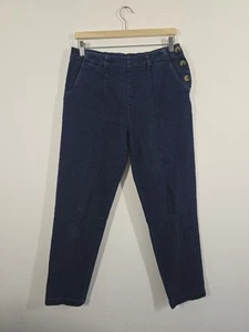 Seasalt Waterdance Trousers Jeans Womens UK 12 L28 Indigo Blue Tapered Jeans - Picture 1 of 15