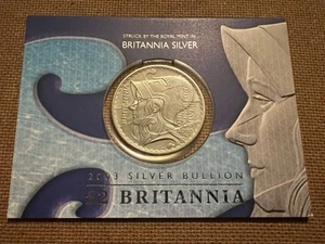 2003 Silver Bullion 1oz Britannia £2 Two Pound Coin Carded Royal Mint - Picture 1 of 4