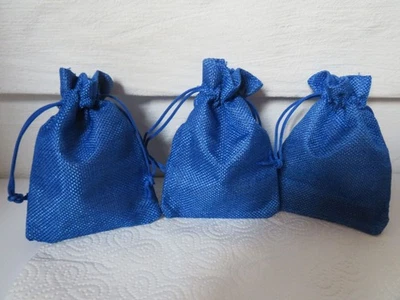 24 Jute Beutel Säckchen Sack blau Weihnachten Adventskalender Landhaus Neu - Bild 1 von 2