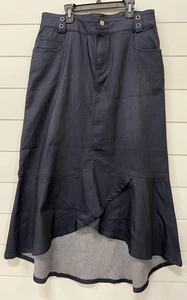 Style J Denim Long Skirt Sz 32 Flared Jean Cowgirl Western Rodeo Modest READ - Picture 1 of 6