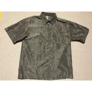 Vintage City Impact Y2K Button-Up Shirt XL Black Window Stripe, Gothic Style Men - Picture 1 of 5