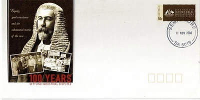 2004 P.S.E, Industrial Relatio 100th, 50c matching stamp, Semaphore postmark (C) - Image 1 of 4