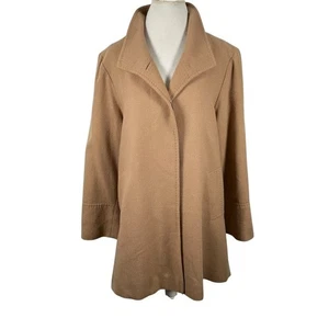 VTG Fleurette Tan Trench Coat Single Breast Loro Piana 100% Camel Hair Size 14 - Picture 1 of 15