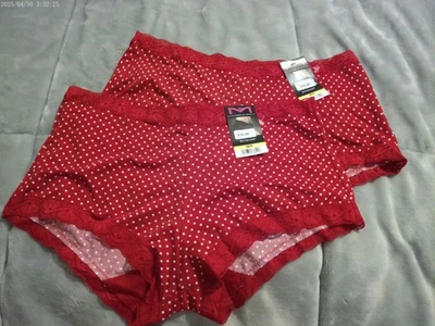 2 双红色带白色圆点 Maidenform 40760 男孩短裤内裤 * 新 * M 6 — 第 1/2 张图片