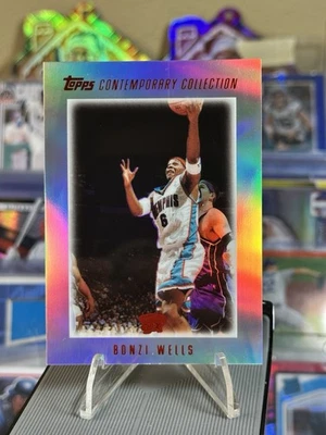 2004 Topps Contemporary Collection Refractor Bonzi Wells Grizzlies /225 - Image 1 of 4