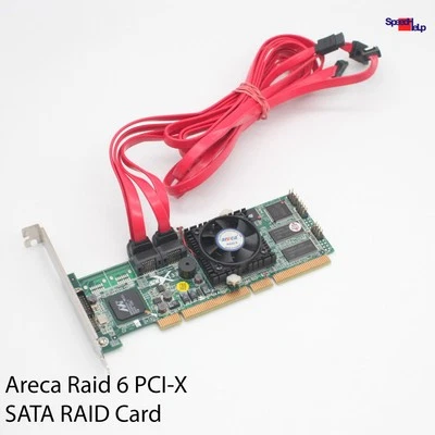Areca Raid 6 71-111001-0013 SATA Pci-X Controller 4 Serial Ata Port Incl 4 Cable - Image 1 of 4
