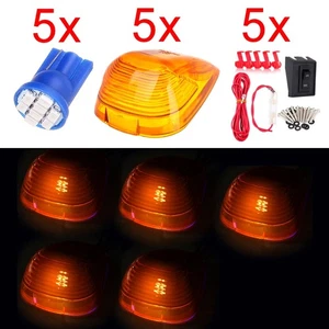 5X AMBER CAB MARKER LIGHT  LENS W/ 12V 8SMD LED T10 HARNESS FOR FORD SUPER DUTY - Bild 1 von 21