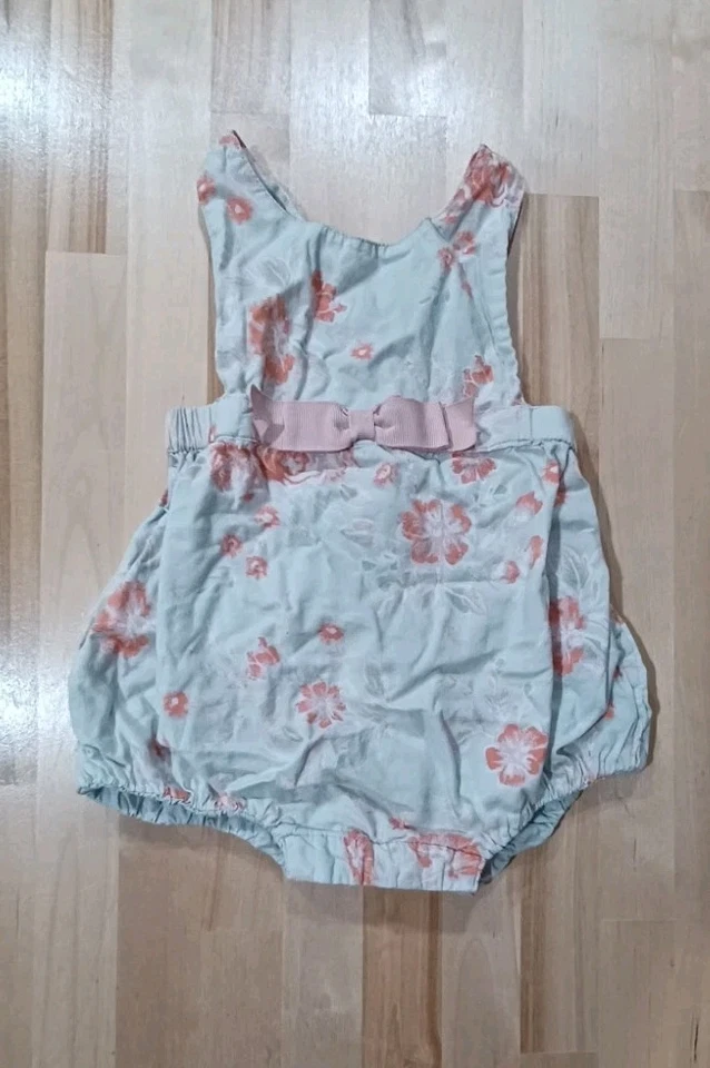 Mameluco Burbuja Piper And Posie Niña Talla 6-9 Meses Floral Rosa Azul Lazo Foto 1 de 4