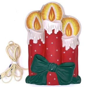 Vela Goodman vintage de Navidad iluminada colgante de pared plástico Vacuform **LEER** - Imagen 1 de 19