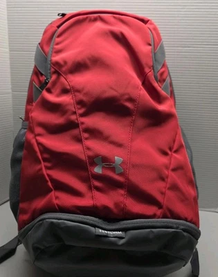 Under Armour Storm Backpack 19" x 13" Red Gray 4 Zippered Pockets 2 Bottle NWT - Image 1 of 4