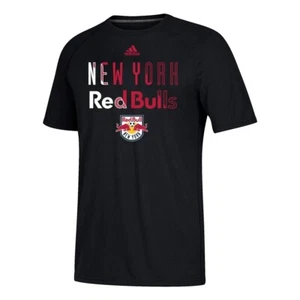 New York Red Bulls MLS Adidas Men's Black "Striker" Team Graphic T-Shirt - Picture 1 of 1