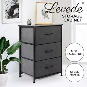 Levede Storage Cabinet Tower Chest of Drawers Dresser Tallboy 3 Drawer Bedside - Picture 1 of 12