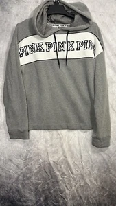 victoria secret pink Pullover Hoodie grau weiß Logo cross body Gr. S Damen - Bild 1 von 12