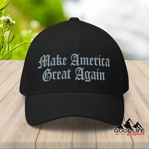 Gorra de béisbol ajustada Dark MAGA Make America Great Again Flexfit para hombres mujeres - Imagen 1 de 26