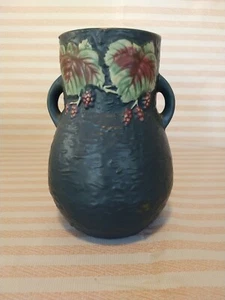 Vintage Roseville Repro Pottery Bush-berry Vase 7+" double handles - Picture 1 of 8