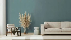 Vliestapete Textil Struktur Leinen Optik Einfarbig Blau 34524 Marburg (4,77€/1qm - Picture 1 of 3