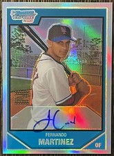 2007 BOWMAN CHROME PROSPECTS FERNANDO MARTINEZ AUTO REFRACTOR 180/500 RC #BC221 