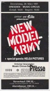 NEW MODEL ARMY - 1991 - Ticket - Eintrittskarte - Impurity Tour - Dresden - B - Bild 1 von 1
