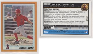 2010 Bowman Chrome Prospects Orange Refractor /25 Michael Wing #BCP86