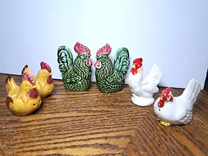 VINTAGE CHICKEN & ROOSTER S&P SHAKERS JAPAN 3 SETS - Picture 1 of 13