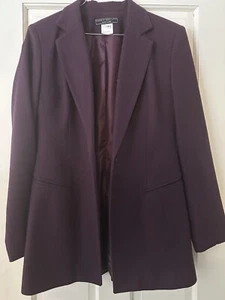 Harris Wallace womens  Burgandy Wool Blazer Size 6 - Picture 1 of 9
