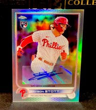 2022 Topps Chrome Update Bryson Stott Refractor Auto Rookie RC SP AC-BS Phillies