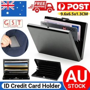 RFID Blocking Stainless Slim Wallet ID Credit Card Holder Case Protector Purse - Picture 1 of 11