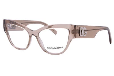Dolce & Gabbana DG3378 3432 Anteojos Mujer Transparente Camel Borde Completo 55mm Foto 1 de 4