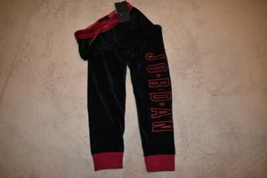 Jordan Girls' High Waisted Velour Pants 456716-023 Size Medium Black NWT - Picture 1 of 2