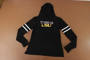 LSU Tigers Concepts Sport Women's Small Black Long Sleeve Hooded T-Shirt New - Picture 1 of 8